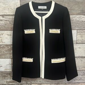 Tahari Black with Ivory Dress Blazer - sz 10